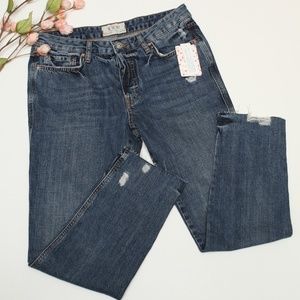 NWT Free People Slim Boyfriend Cropped Jeans